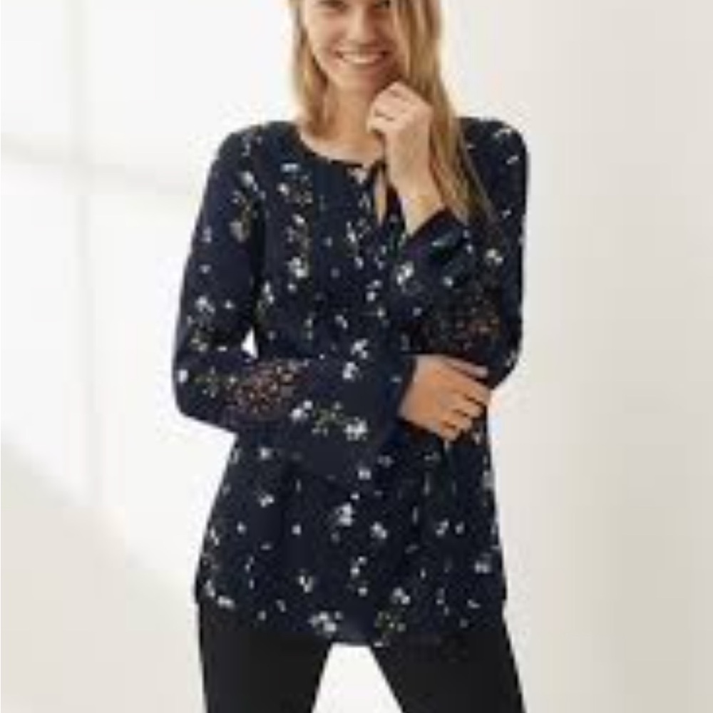 Long Tall Sally Navy Floral Blouse